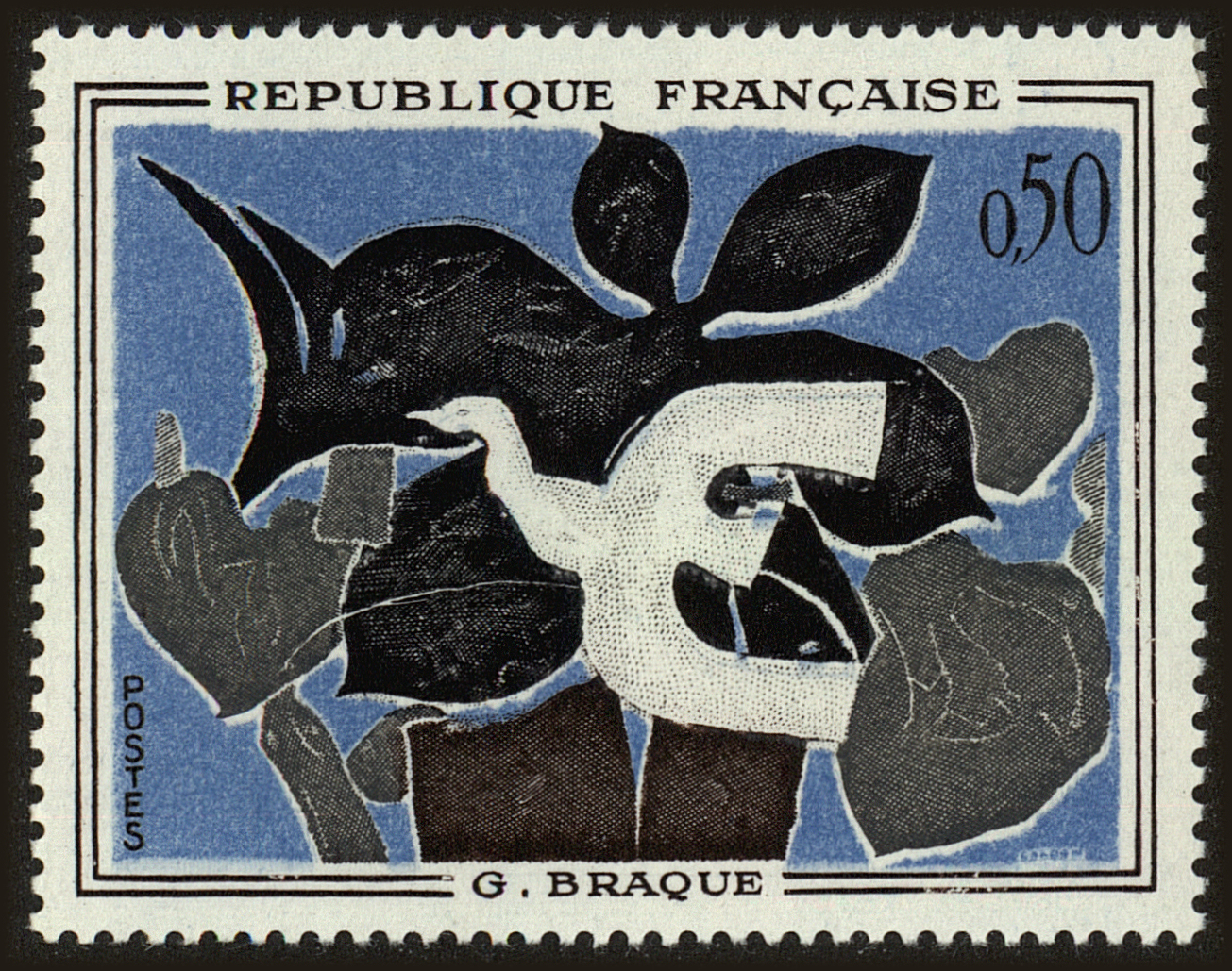 Front view of France 1014 collectors stamp