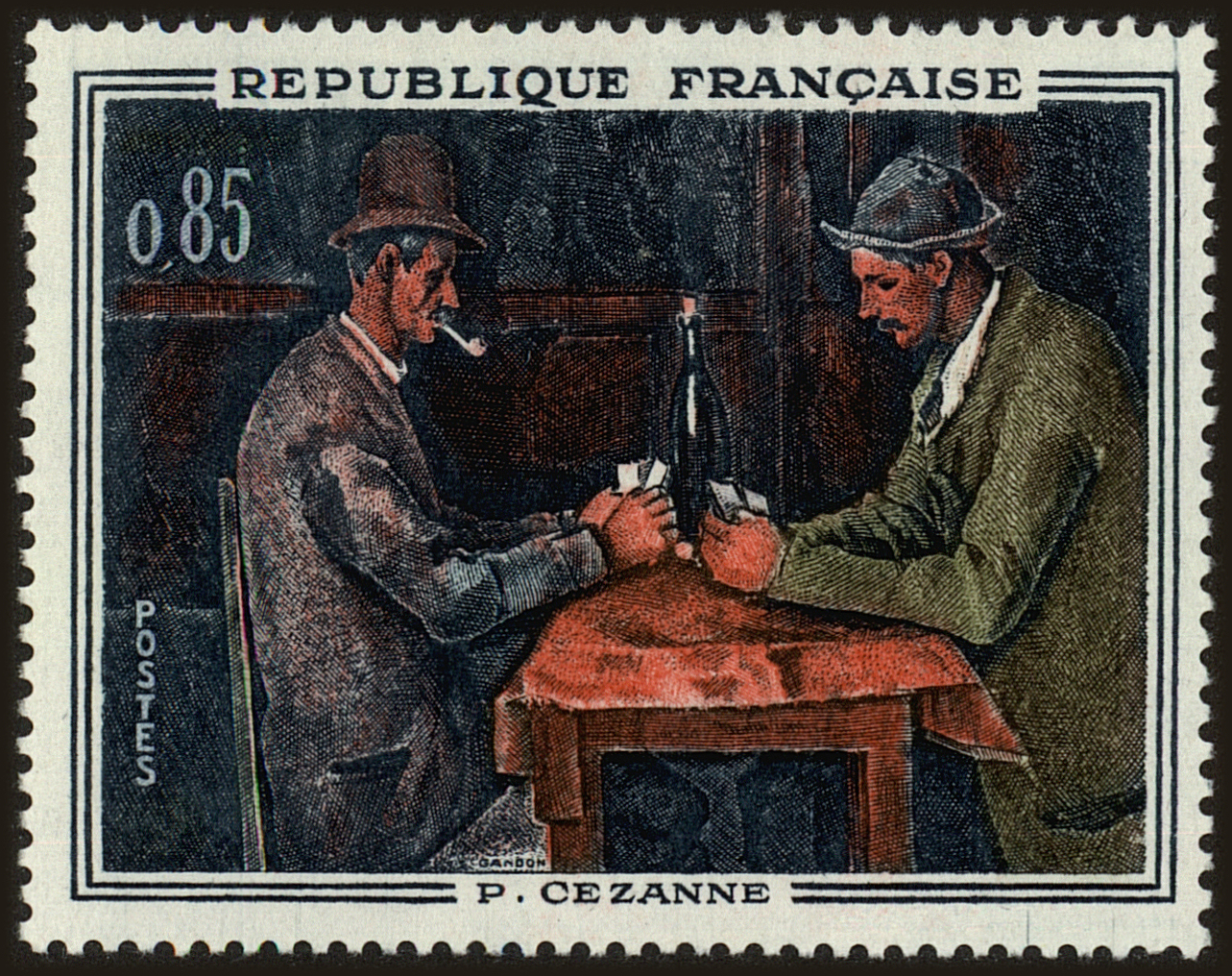 Front view of France 1016 collectors stamp