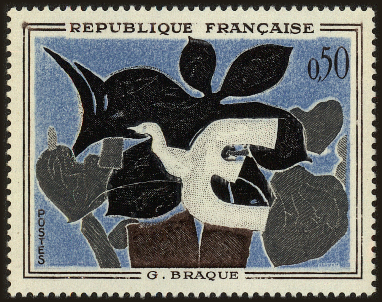 Front view of France 1014 collectors stamp