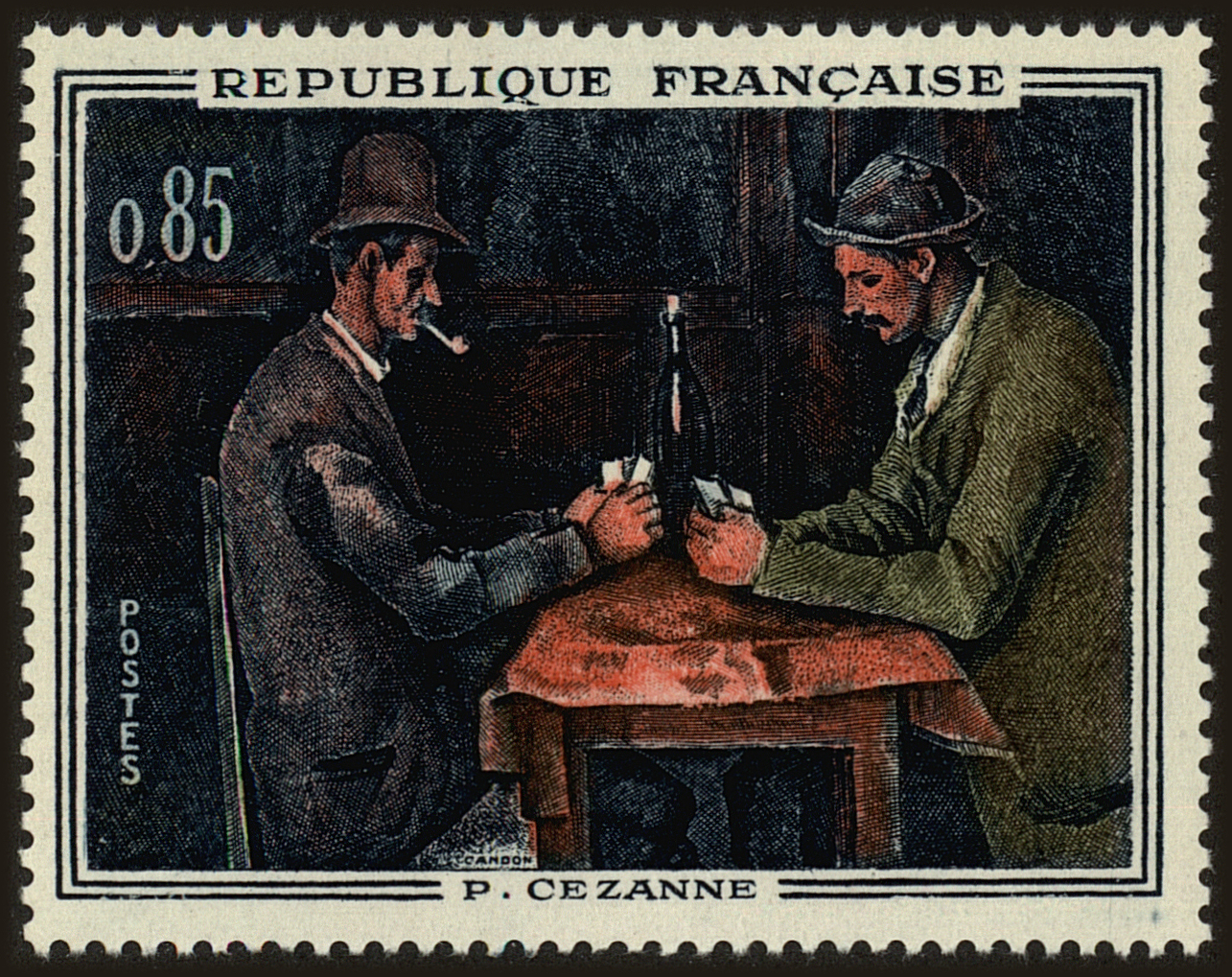 Front view of France 1016 collectors stamp