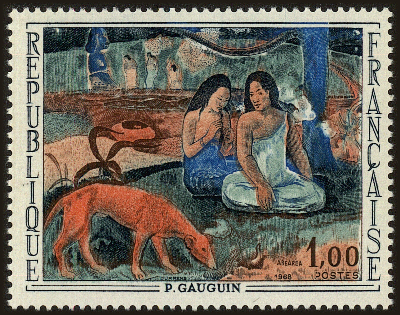 Front view of France 1205 collectors stamp