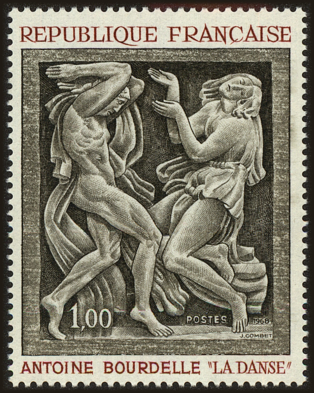 Front view of France 1206 collectors stamp