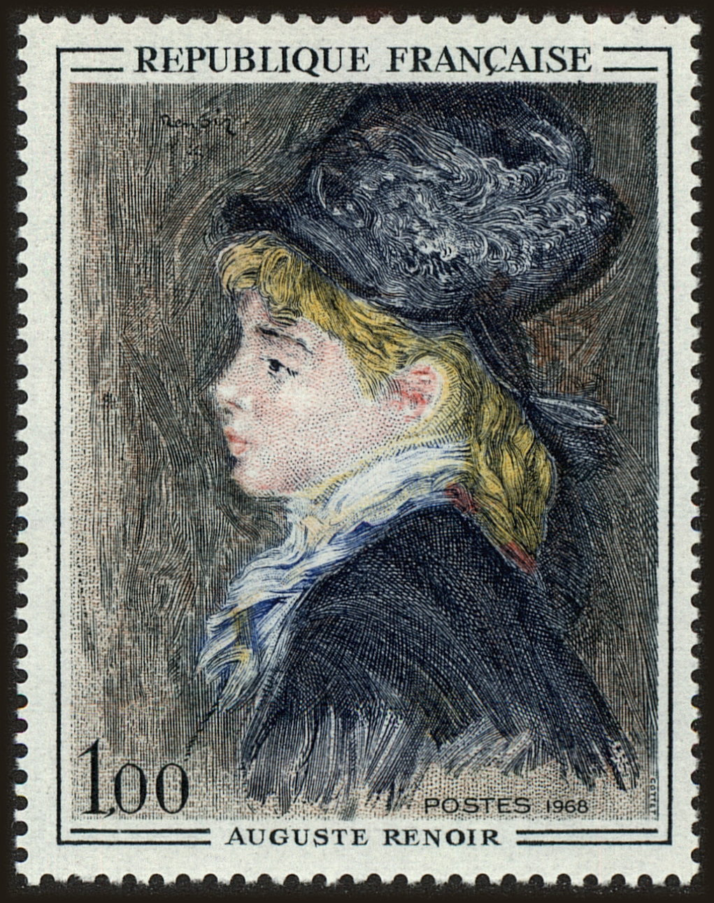 Front view of France 1207 collectors stamp