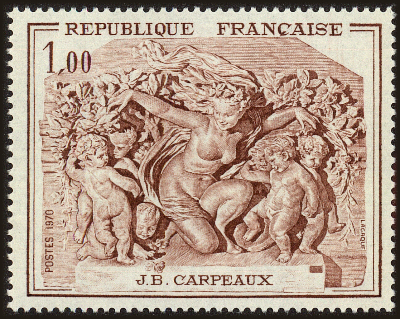 Front view of France 1274 collectors stamp