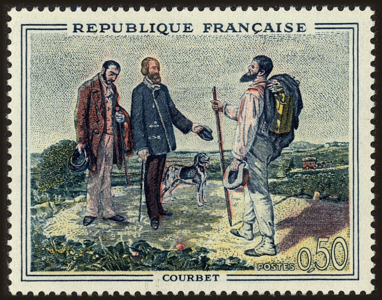 Front view of France 1049 collectors stamp