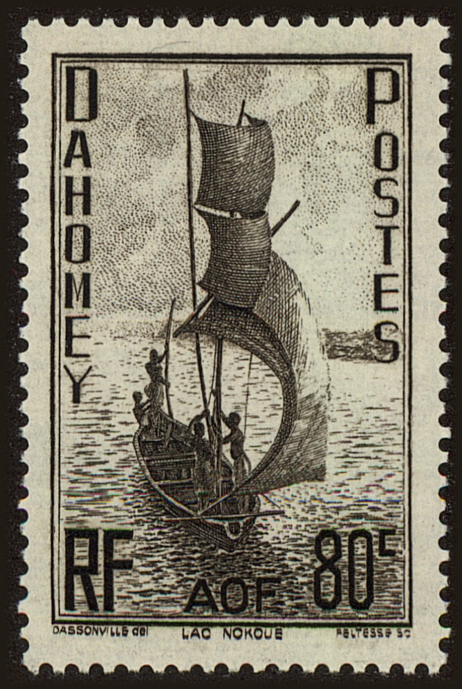 Front view of Dahomey 124 collectors stamp