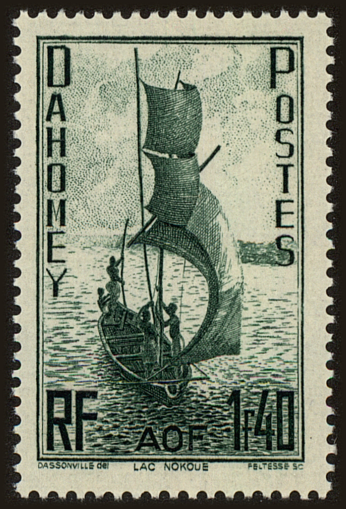 Front view of Dahomey 127 collectors stamp