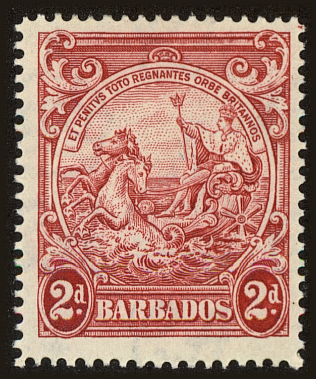 Front view of Barbados 195B collectors stamp