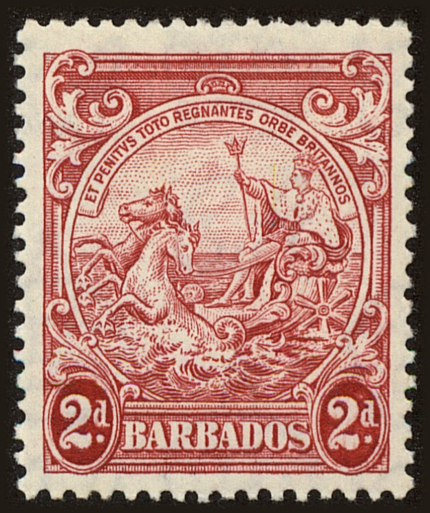 Front view of Barbados 195B collectors stamp