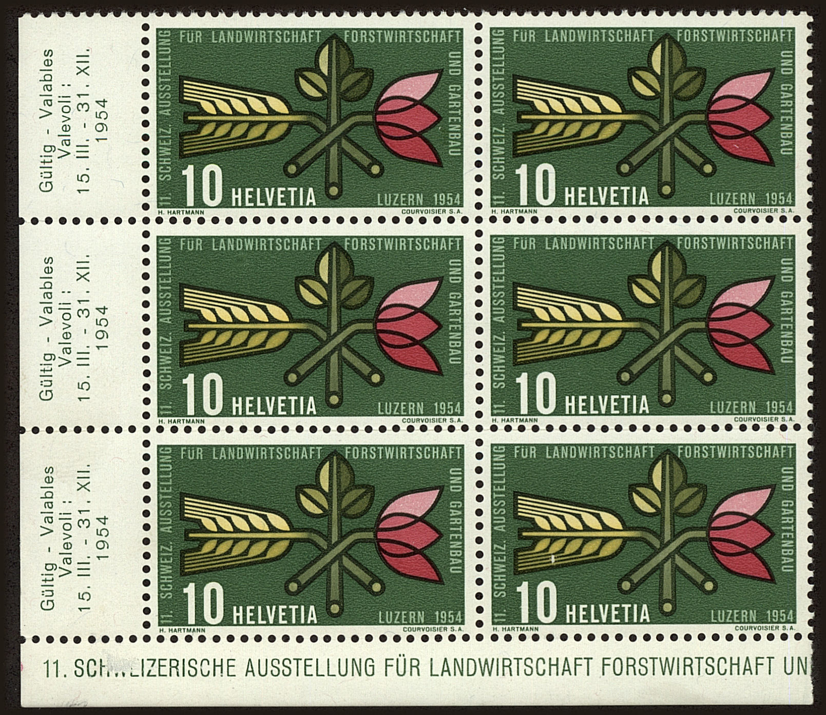Front view of Switzerland 347 collectors stamp