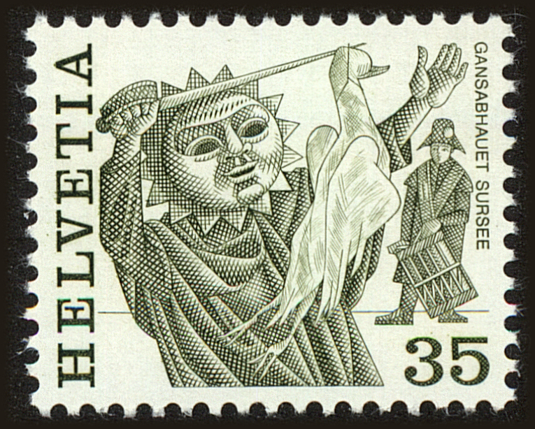 Front view of Switzerland 637 collectors stamp