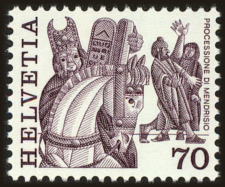 Front view of Switzerland 642 collectors stamp