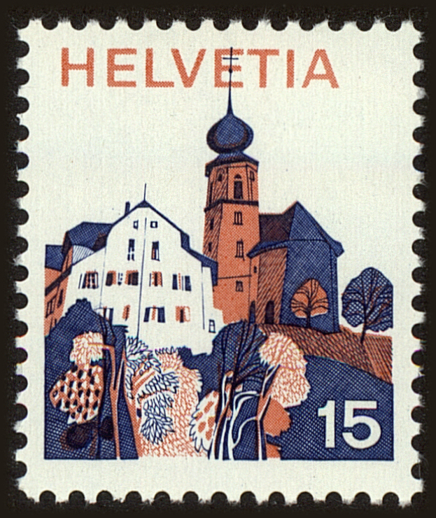 Front view of Switzerland 560 collectors stamp