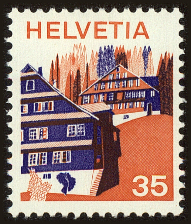 Front view of Switzerland 563 collectors stamp