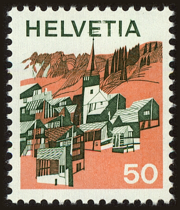 Front view of Switzerland 565 collectors stamp