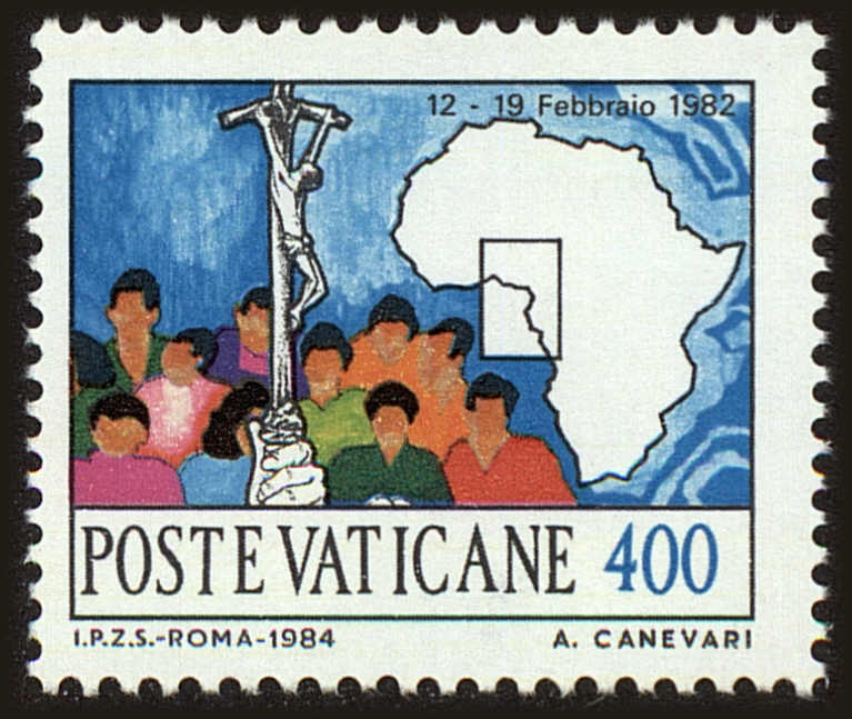 Front view of Vatican City 742 collectors stamp