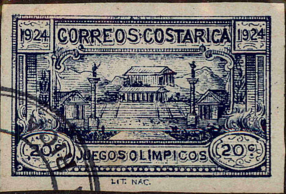 Front view of Costa Rica B4 collectors stamp