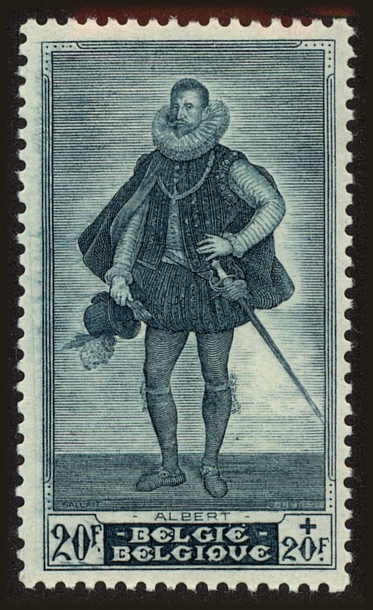 Front view of Belgium B466 collectors stamp