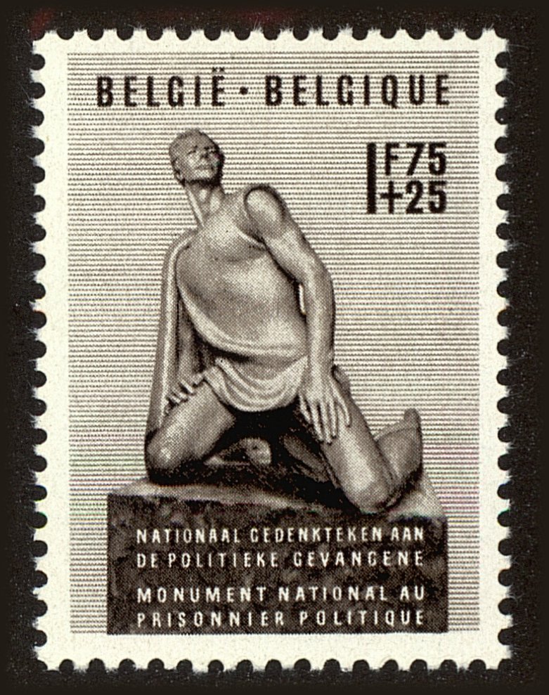 Front view of Belgium B495 collectors stamp