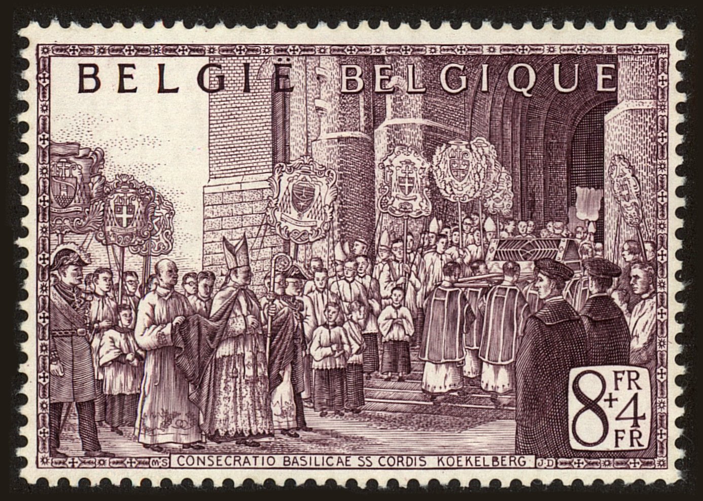 Front view of Belgium B513 collectors stamp