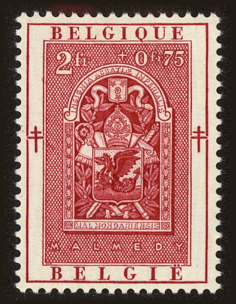 Front view of Belgium B527 collectors stamp