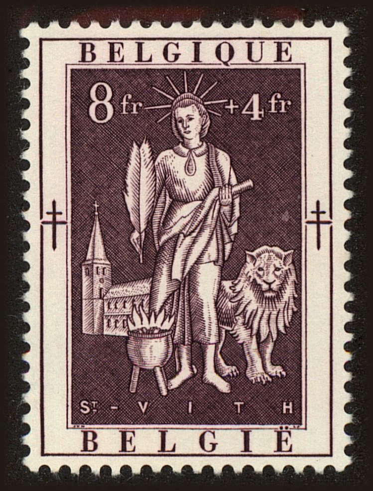Front view of Belgium B530 collectors stamp
