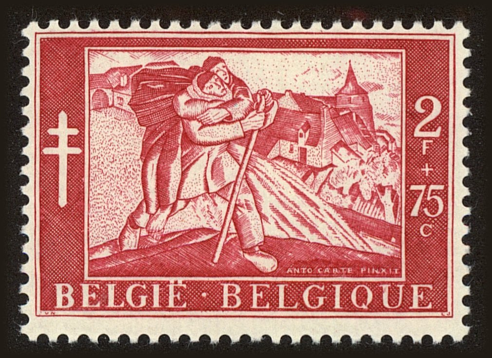 Front view of Belgium B571 collectors stamp