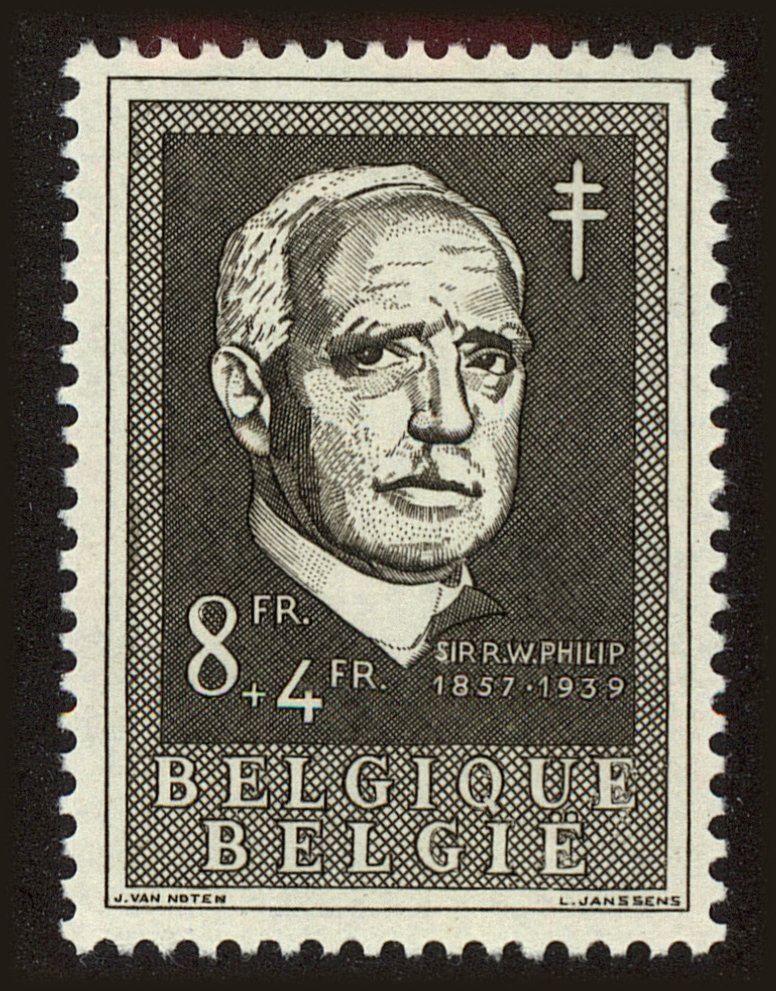 Front view of Belgium B585 collectors stamp