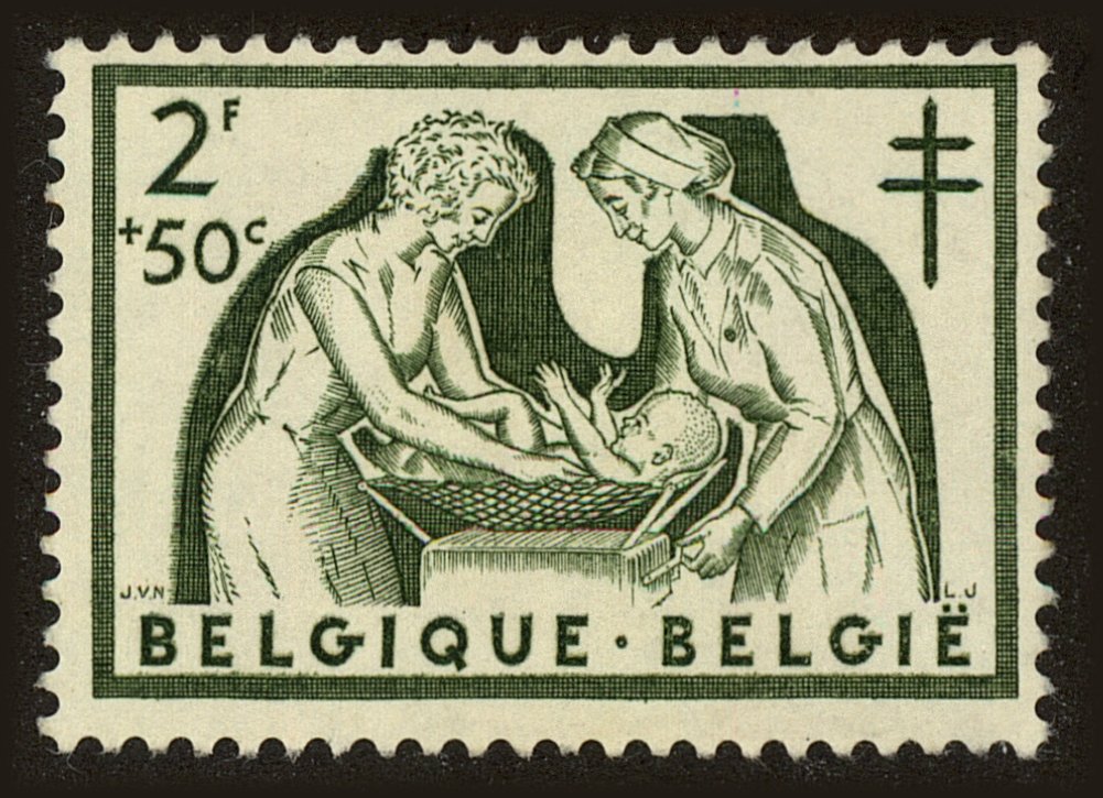 Front view of Belgium B596 collectors stamp