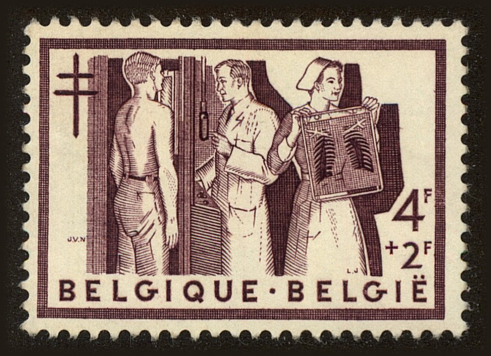 Front view of Belgium B597 collectors stamp