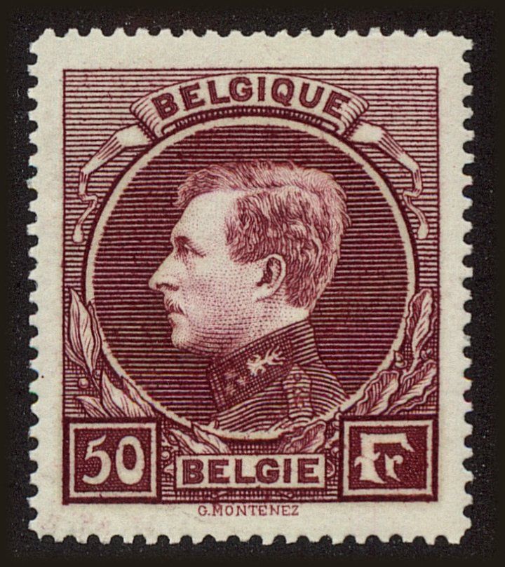 Front view of Belgium 214a collectors stamp