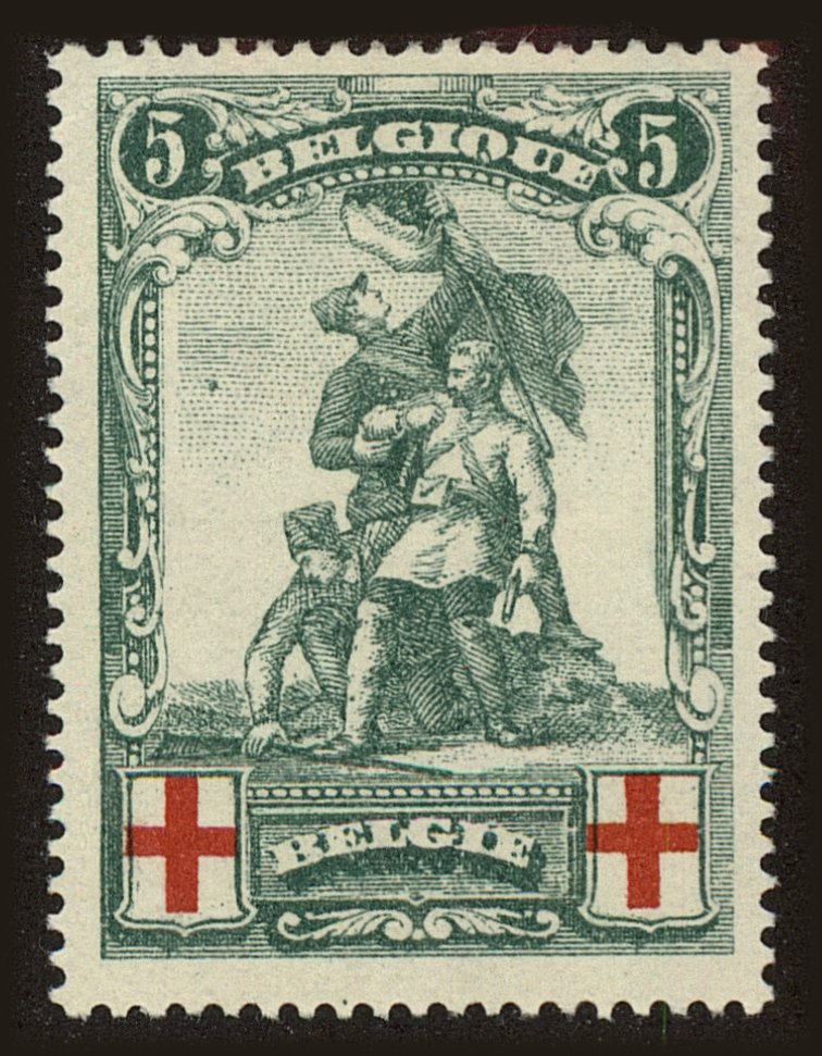 Front view of Belgium B28 collectors stamp