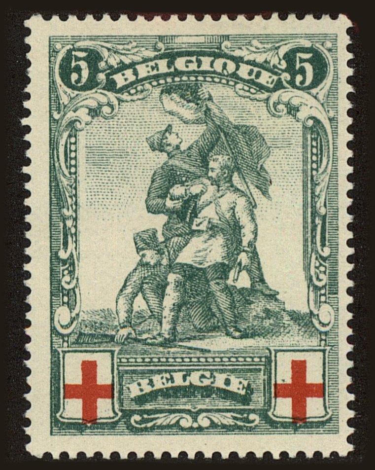 Front view of Belgium B28 collectors stamp