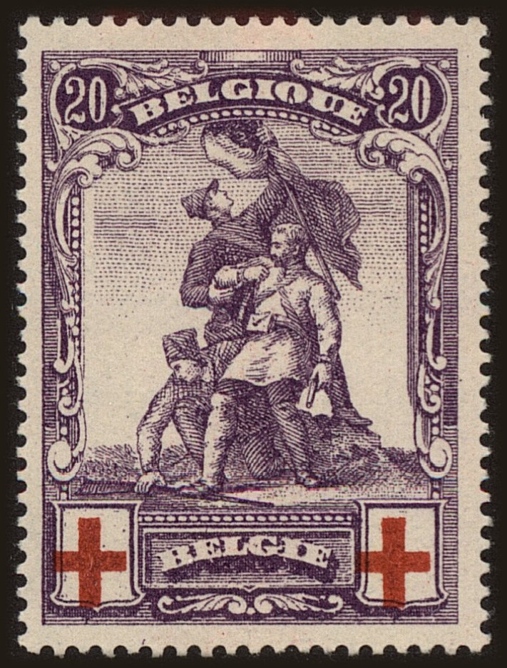 Front view of Belgium B30 collectors stamp
