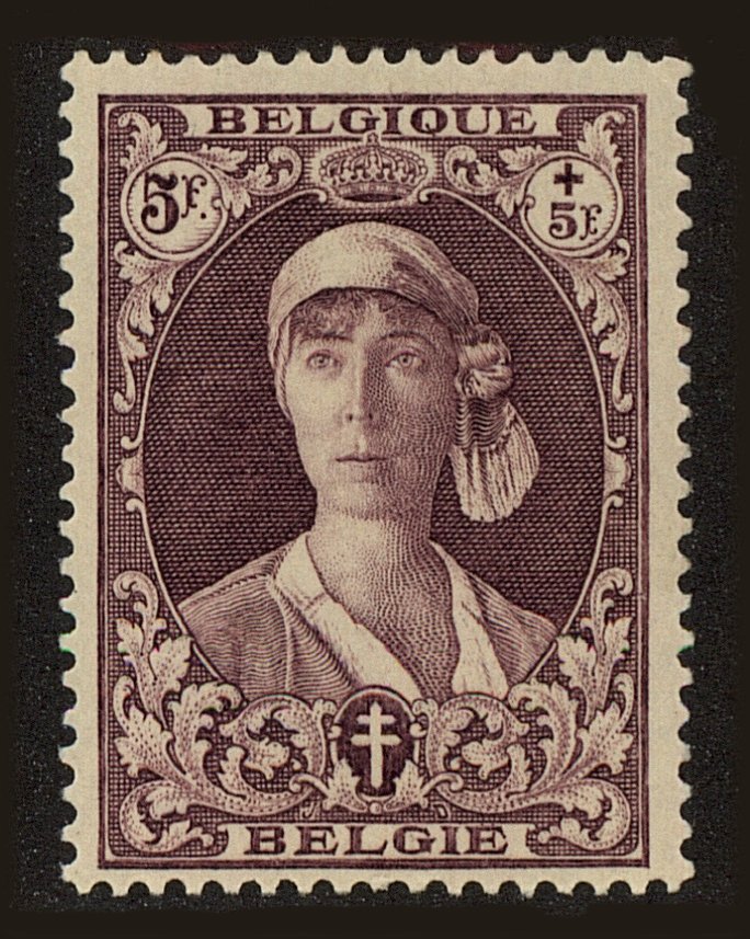 Front view of Belgium B113 collectors stamp