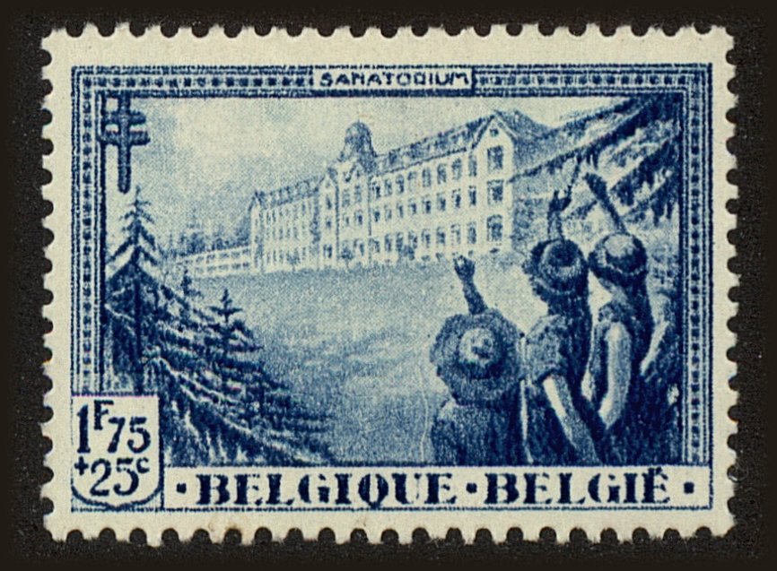 Front view of Belgium B130 collectors stamp