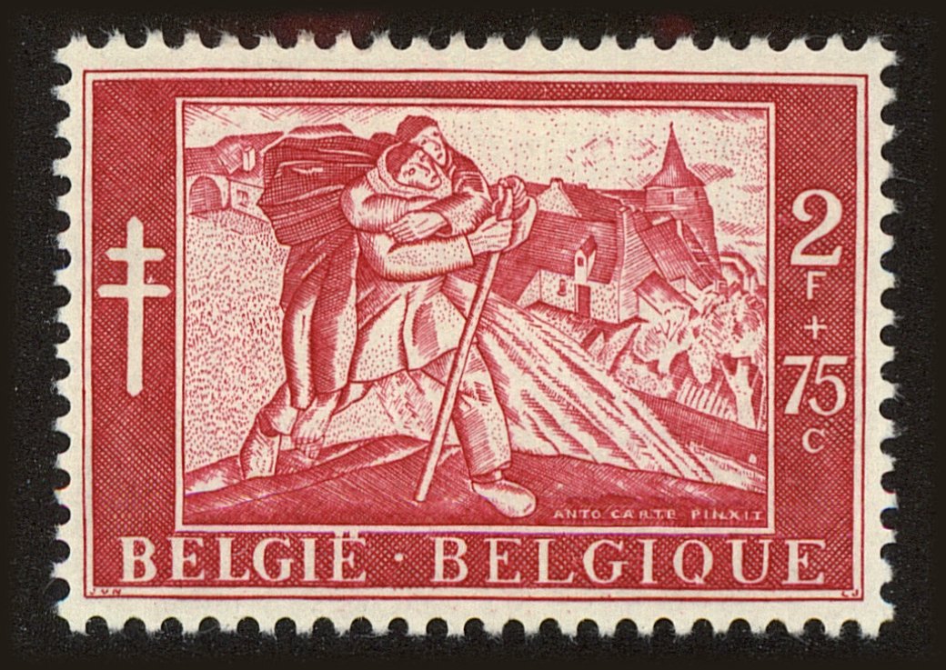 Front view of Belgium B571 collectors stamp