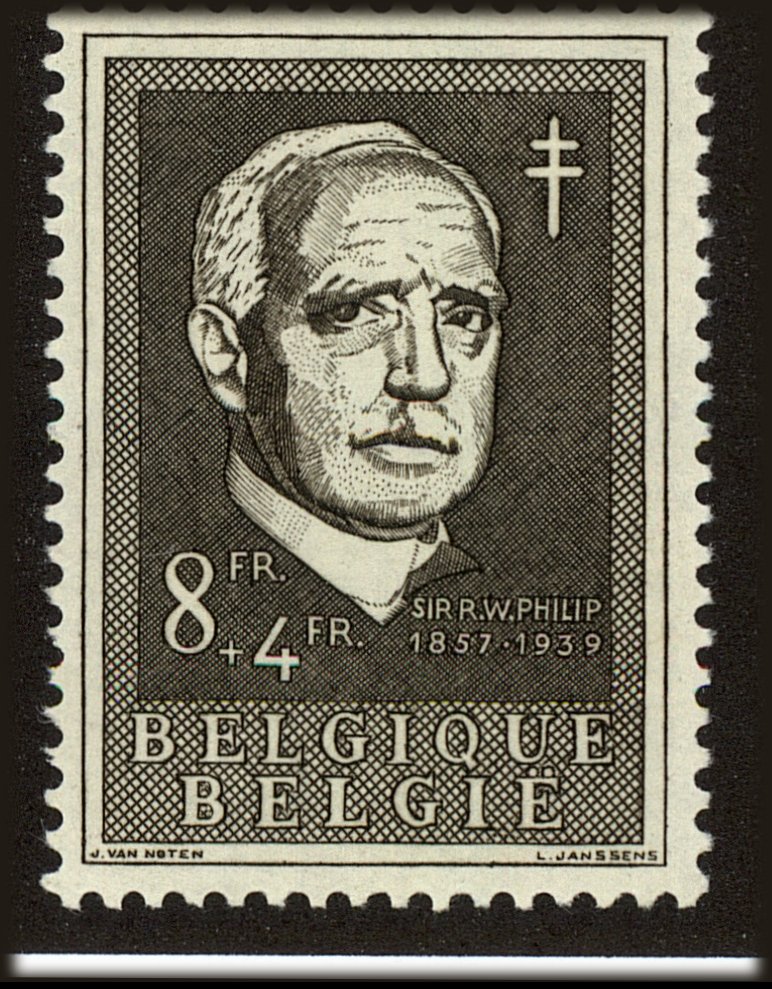 Front view of Belgium B585 collectors stamp