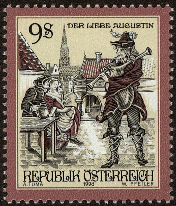Front view of Austria 1745 collectors stamp