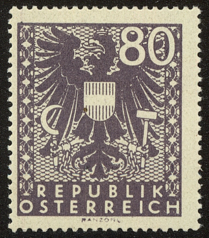 Front view of Austria 450 collectors stamp
