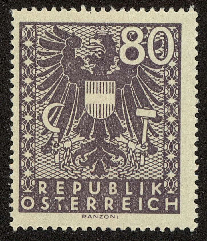 Front view of Austria 450 collectors stamp