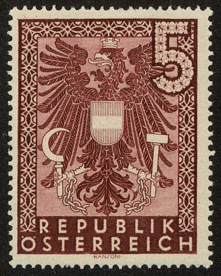 Front view of Austria 454 collectors stamp