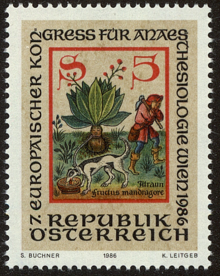 Front view of Austria 1360 collectors stamp