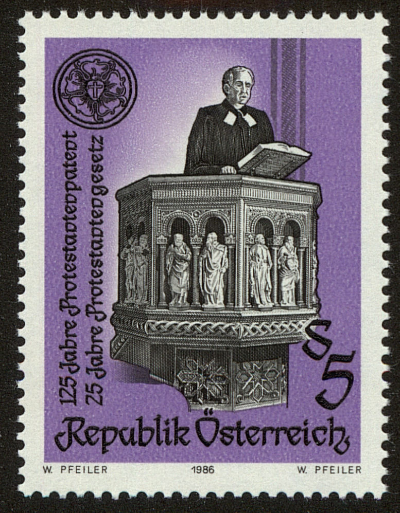 Front view of Austria 1369 collectors stamp