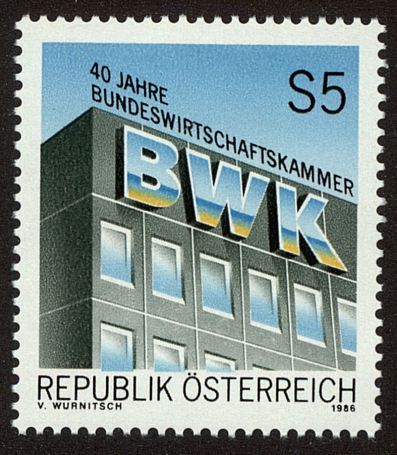 Front view of Austria 1375 collectors stamp