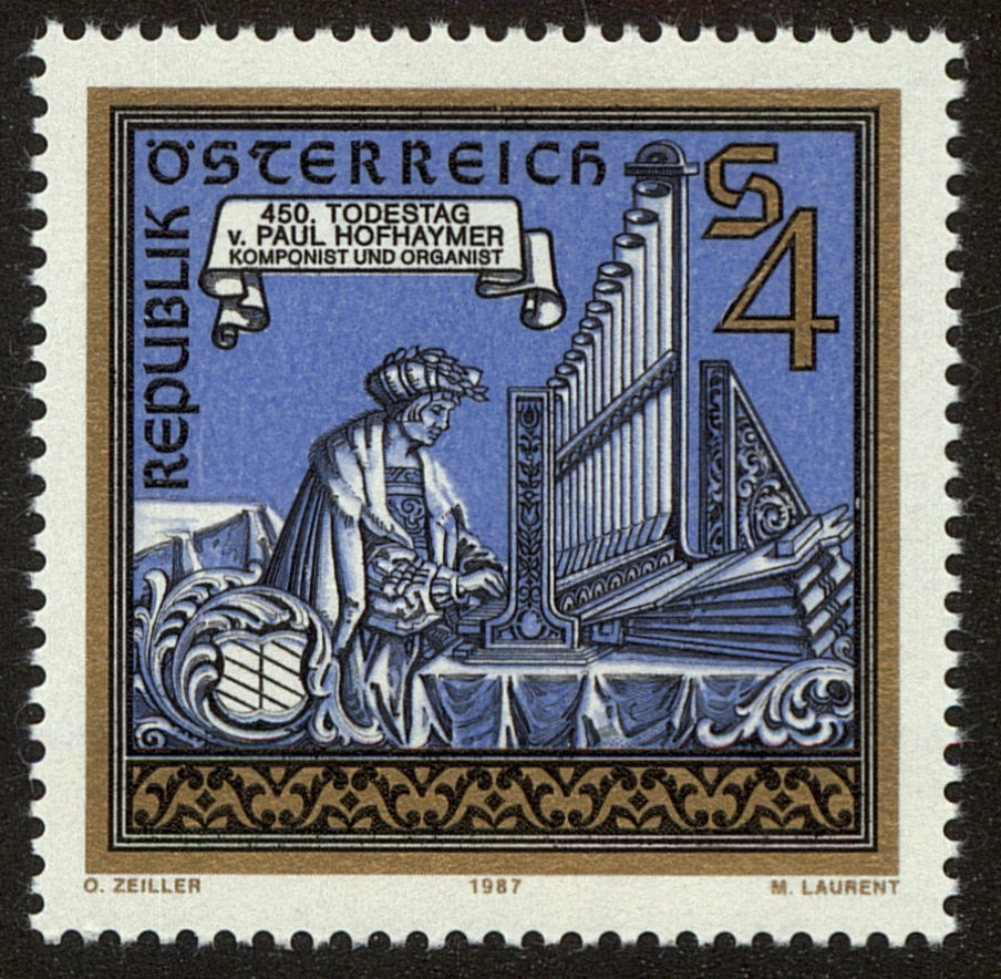 Front view of Austria 1410 collectors stamp