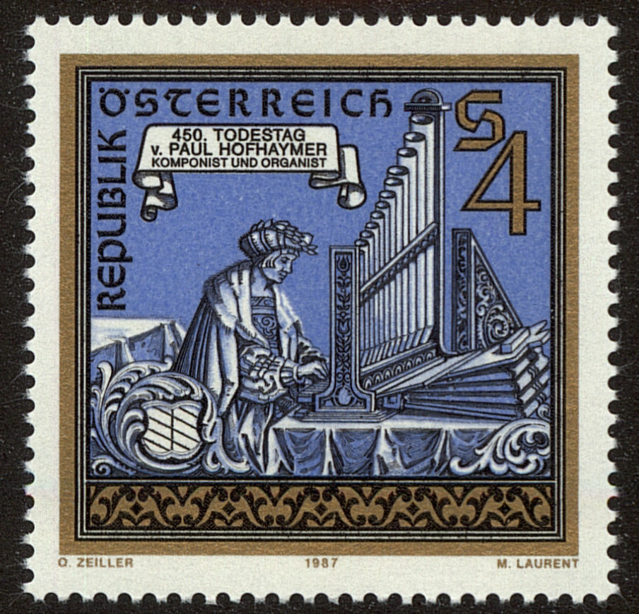 Front view of Austria 1410 collectors stamp