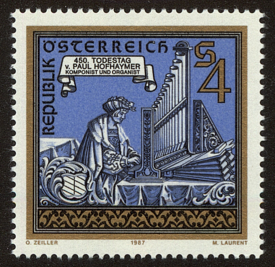 Front view of Austria 1410 collectors stamp