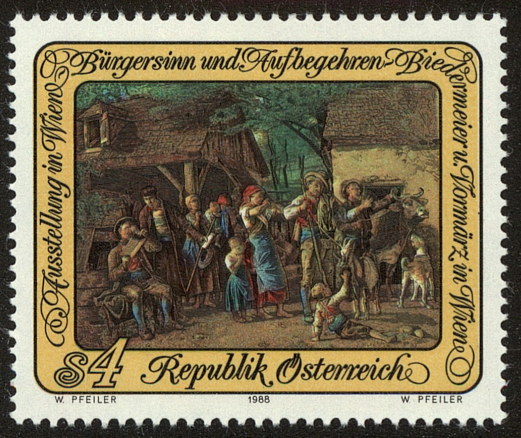 Front view of Austria 1421 collectors stamp