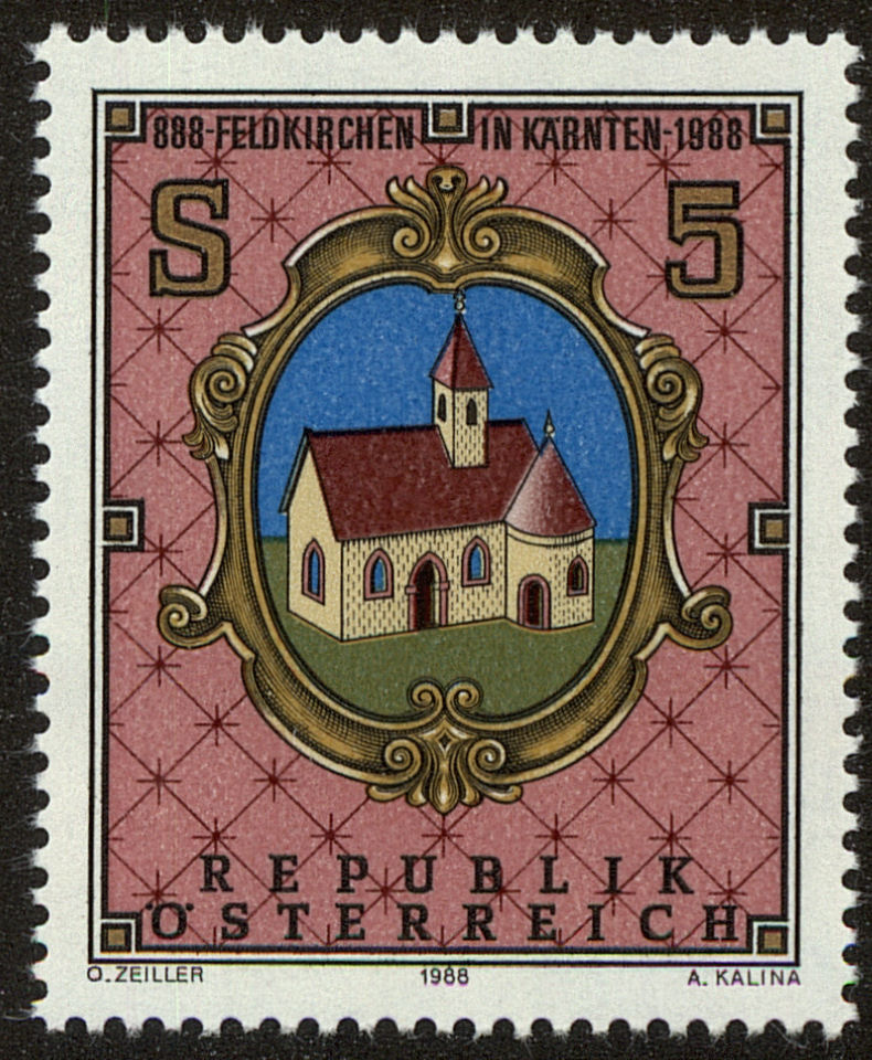 Front view of Austria 1438 collectors stamp